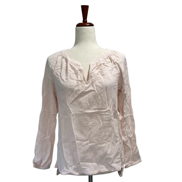 Cynthia Rowley Tops - Cynthia Rowley Women's Top Size Large Blush Pink Cotton Blouse Shirt Boho Preppy